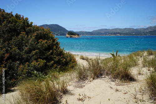 Marathonisi island   popular touristic destination and turtle nesting spot near Agios Sostis