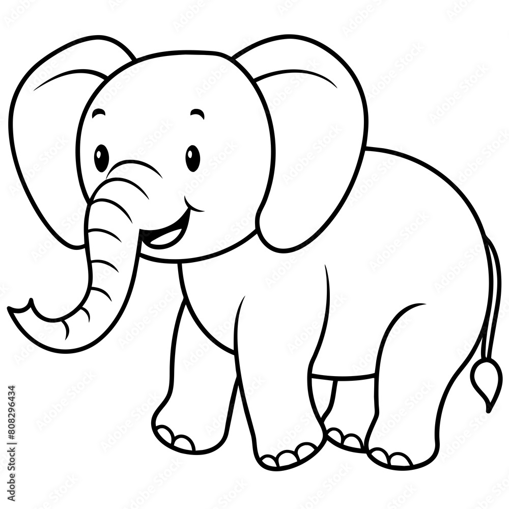 Fototapeta premium baby elephant cartoon