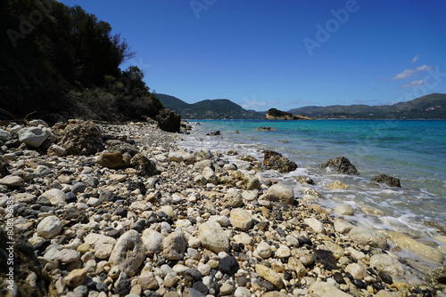 Marathonisi island , popular touristic destination and turtle nesting spot near Agios Sostis