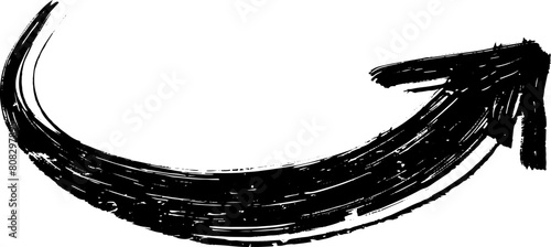 Striking black arrow with a grunge texture, ideal for conveying direction or pointing out elements in both digital and print media