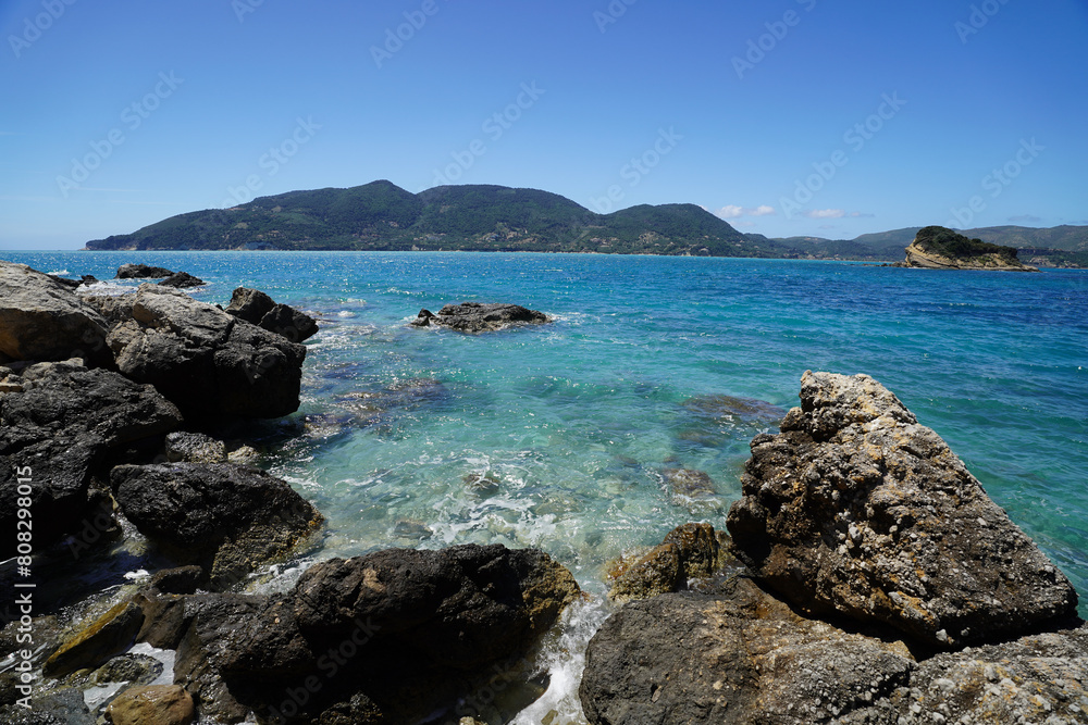 Marathonisi island , popular touristic destination and turtle nesting spot near Limni Keriou Marathonisi island , popular touristic destination and turtle nesting spot near Limni Keriou