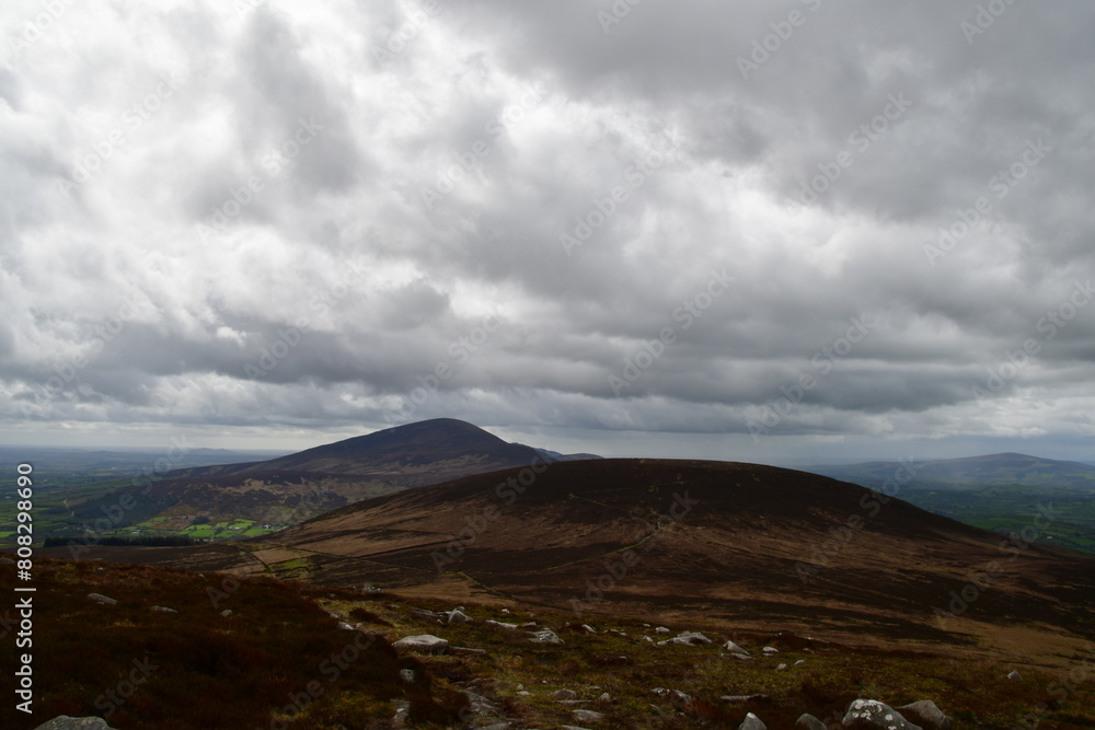 View to Blackstairs mountains range, Knockroe Mountain, Knockroe, Co. Carlow, Ireland
