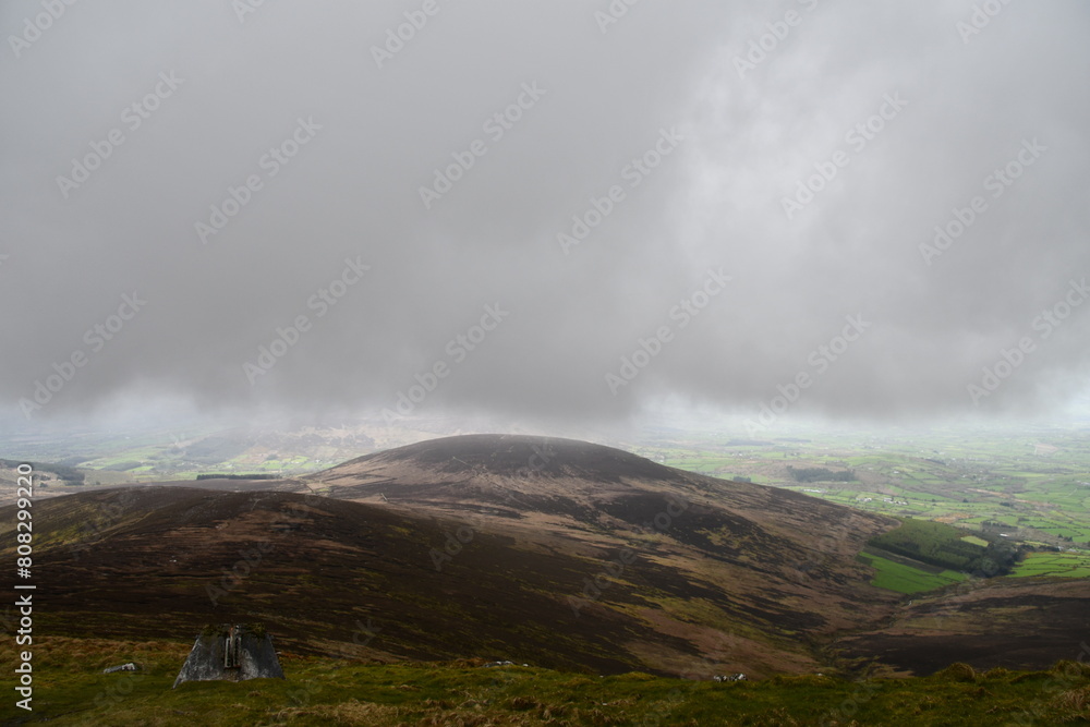 View to Blackstairs mountains range, Leinster mount, Knockroe Mountain, Knockroe, Co. Carlow, Ireland