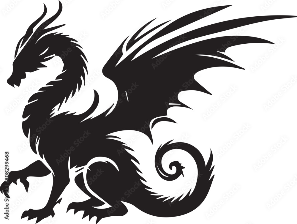 dragon silhouette vector EPS dragon silhouette vector EPS