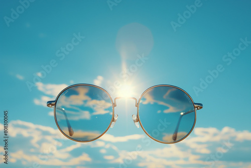 Summer Sunglasses with Modern and Minimalist Style, Isolated © Qurat