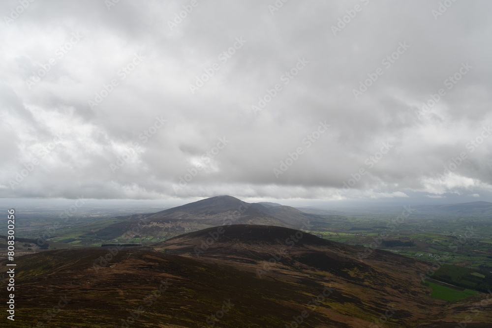 View to Blackstairs mountains range, Leinster mount, Knockroe Mountain, Knockroe, Co. Carlow, Ireland View to Blackstairs mountains range, Leinster mount, Knockroe Mountain, Knockroe, Co. Carlow, Ireland