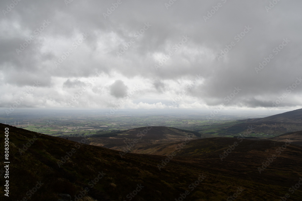 View to Blackstairs mountains range, Leinster mount, Knockroe Mountain, Knockroe, Co. Carlow, Ireland View to Blackstairs mountains range, Leinster mount, Knockroe Mountain, Knockroe, Co. Carlow, Ireland