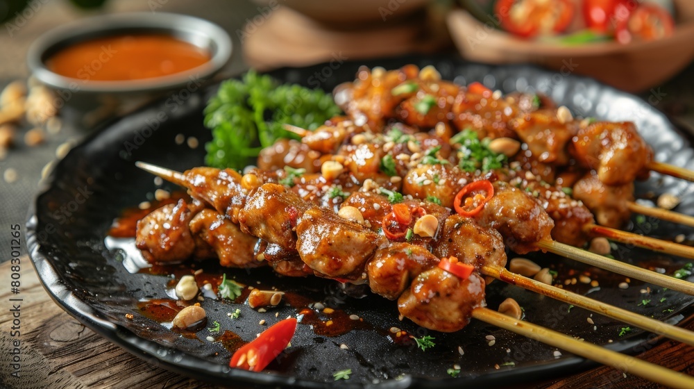 A Bruneian dish. Sati-ayam is a chicken kebab with sweet and sour peanut sauce.