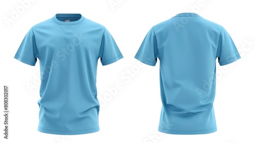 a blue t shirt mock up isolated on white background realistic
