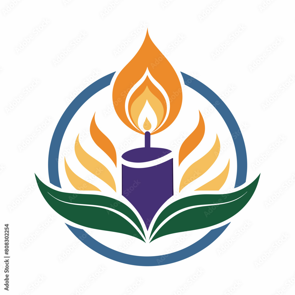 Candle and spirituality company logo icon vector silhouette Candle and spirituality company logo icon vector silhouette