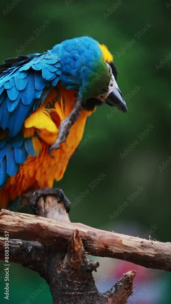 Blue and Yellow Macaw sitting on the tree branch. Blue and Yellow Macaw sitting on the tree branch.