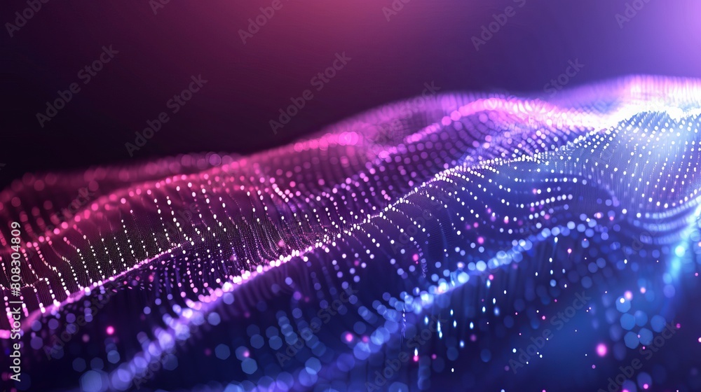 A futuristic digital background showcases dynamic moving waves with glowing particles and lines, illustrating big data visualization in a vector illustration. A futuristic digital background showcases dynamic moving waves with glowing particles and lines, illustrating big data visualization in a vector illustration.