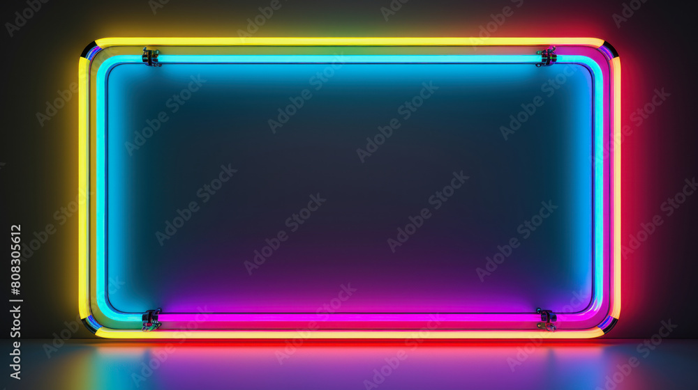 illustration of a neon colored frame with copy space in the middle illustration of a neon colored frame with copy space in the middle