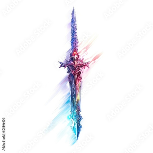 Edged weapon dagger in scabbard isolated over a white background. Illustration  fantasy sword perfect for game RPG and other photo