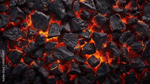Image of Hot Coal Flames in a Grill or Furnace