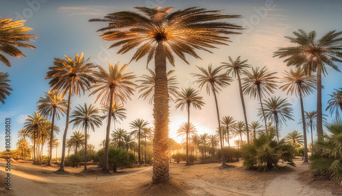 Backlit Palm Trees