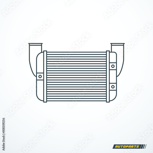 Turbo intercooler icon. Vector illustration