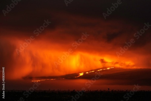 Mauni Loa Volcano Eruption  Big Island  Hawaii  December 2022