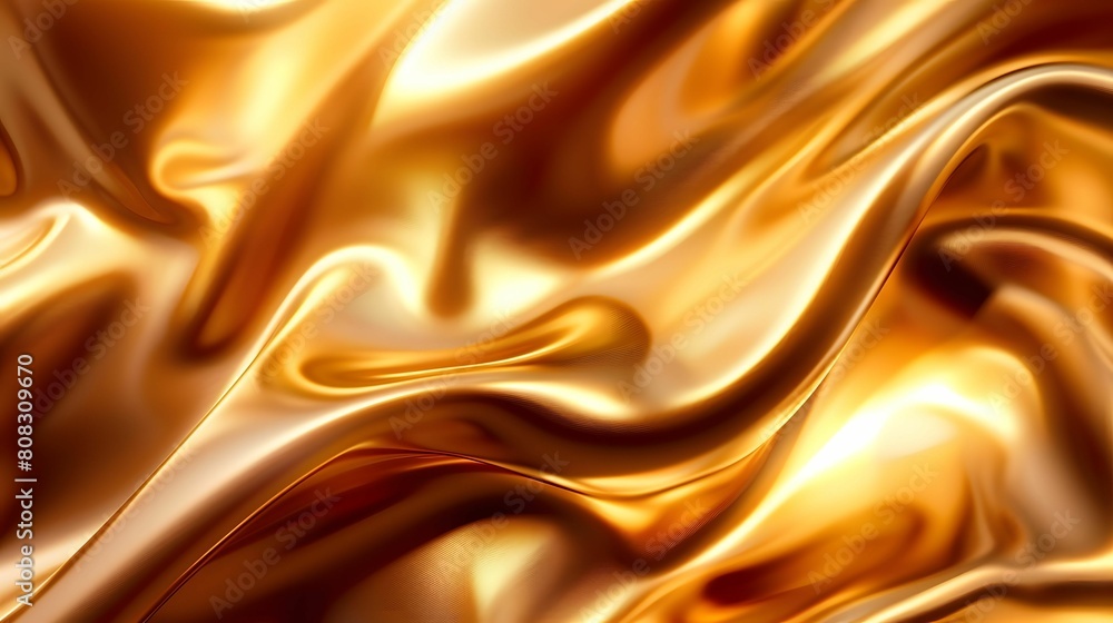 Close up of shiny smooth gold fabric Close up of shiny smooth gold fabric