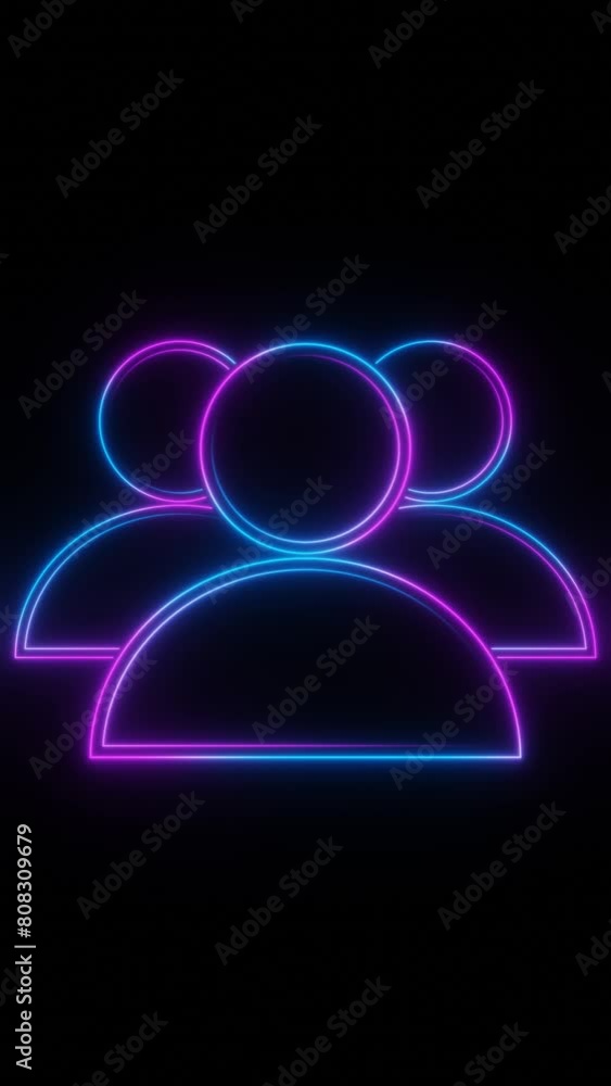 Purple neon people social media concept loop animation Purple neon people social media concept loop animation