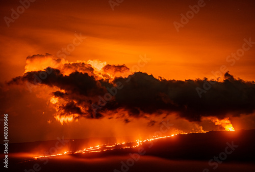 Mauni Loa Volcano Eruption, Big Island, Hawaii, December 2022 photo