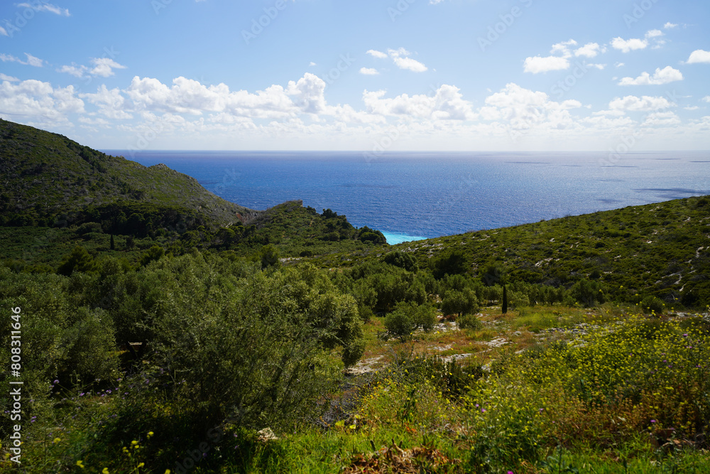beautiful panorama of Zakynthos near Keri village