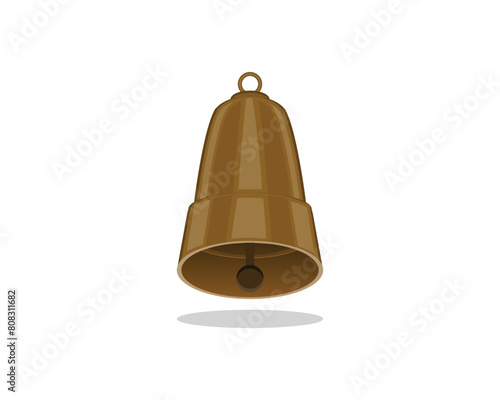 vector design of a bell that is a mixture of yellow, orange and brown