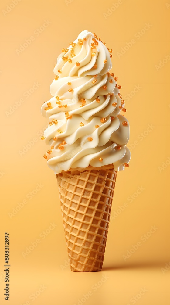 vanilla ice cream cone on isolated background vanilla ice cream cone on isolated background