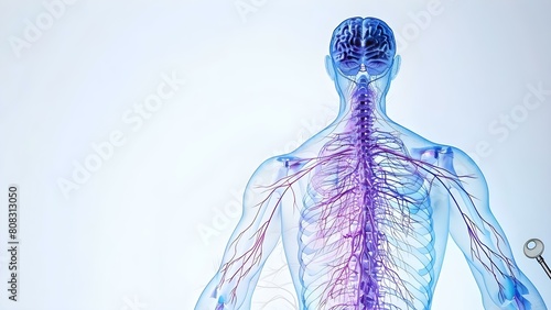 Spinal cord behind body key in anatomy medicine and health themes. Concept Spinal Cord Anatomy, Human Body Structure, Medical Education, Health Sciences, Nervous System Functions