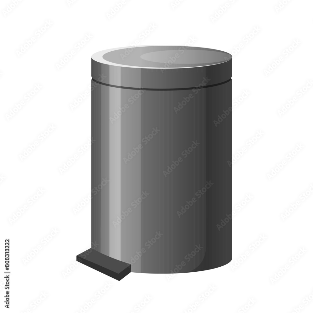 Kitchen metal trash can design isolated on white background.
Kitchen metal trash can design isolated on white background.