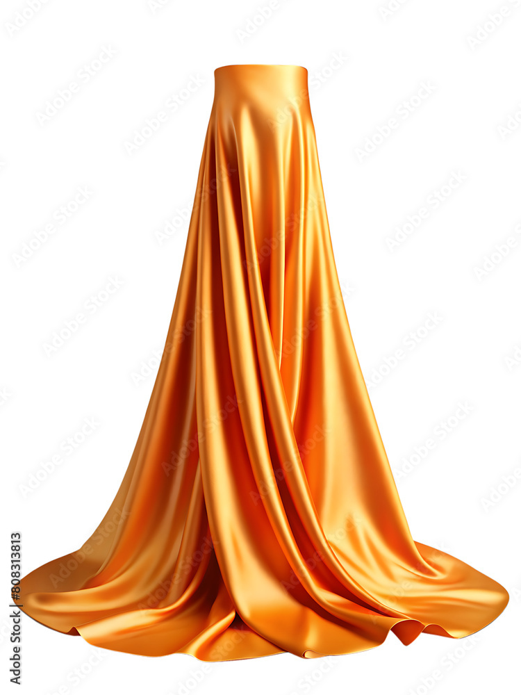 Beautiful golden silk dress on Transparent background Beautiful golden silk dress on Transparent background