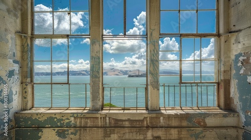 The Alcatraz Federal Penitentiary was a high-security Federal prison on Alcatraz Island  which operated from 1934 to 1963. This is the visitation window of the prison.  