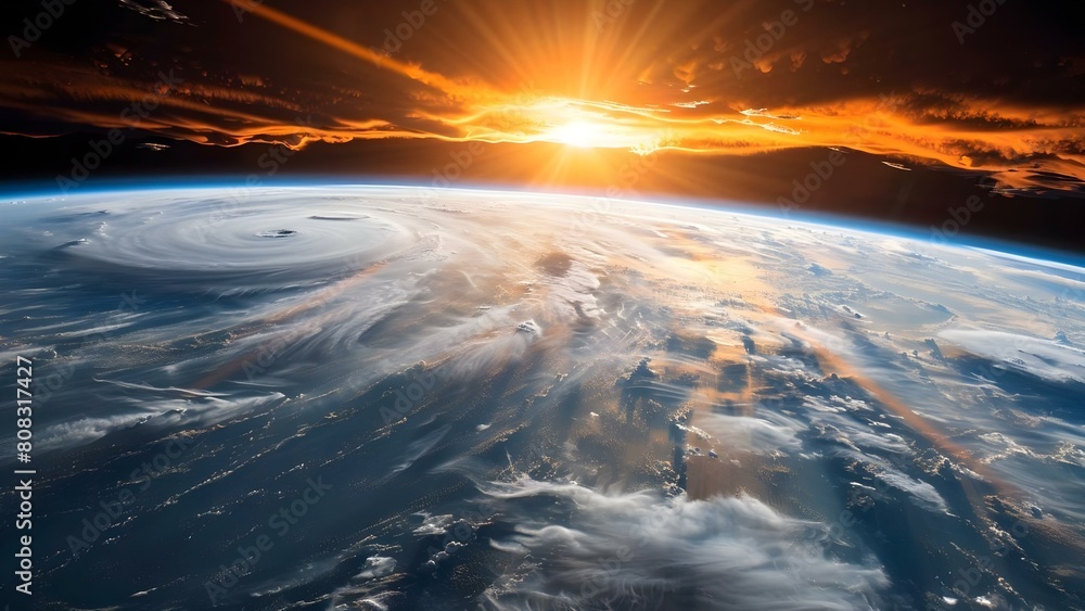 Exploring Space to Study Earth's Climate and Understand Cyclones and Weather. Concept Space Exploration, Earth's Climate, Cyclones, Weather Studies