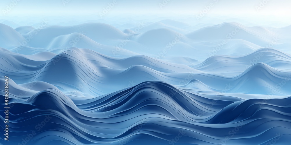 Fototapeta premium Serene blue waves landscape