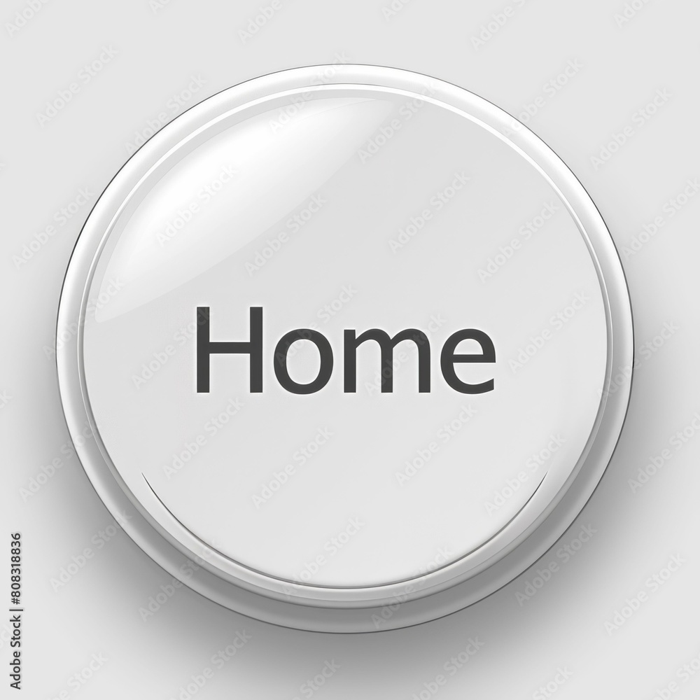 Modern Home Button in Sleek Silver Design. Generative ai Modern Home Button in Sleek Silver Design. Generative ai