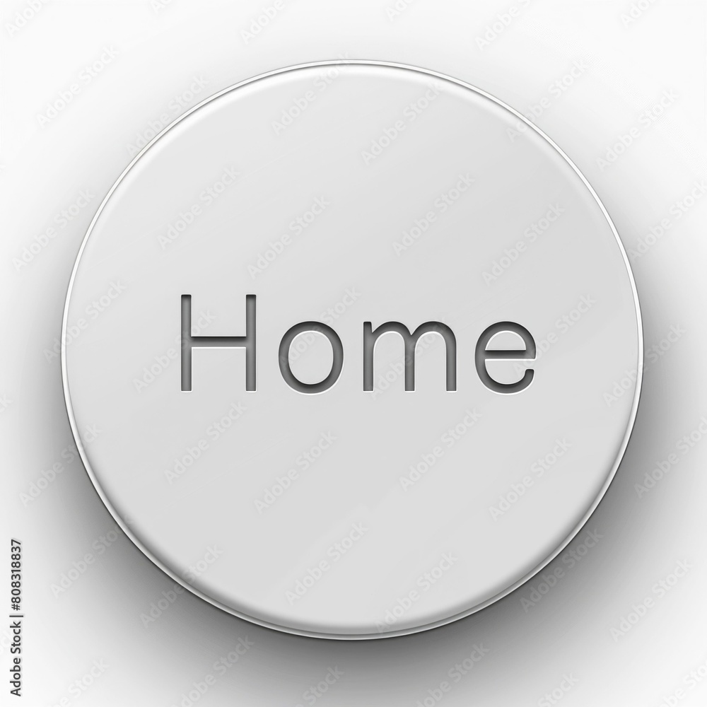 Modern Home Button in Sleek Silver Design. Generative ai Modern Home Button in Sleek Silver Design. Generative ai