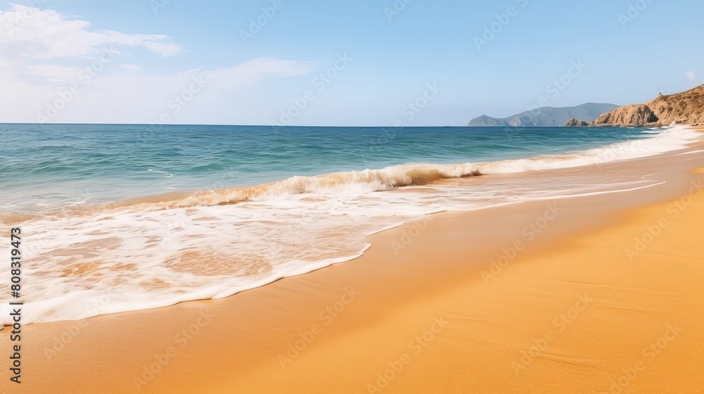 serene beach with turquoise ocean and sandy shore