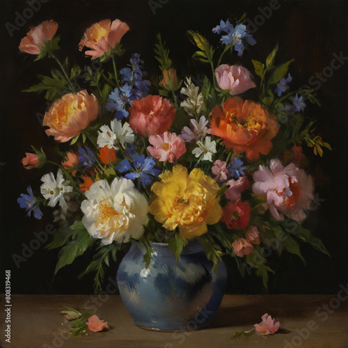 painting A sumptuous floral arrangement of the  Dutch style © mozhgan