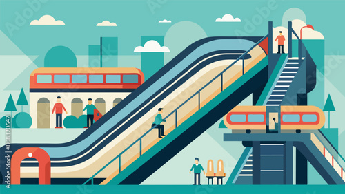 The installation of stateoftheart escalators and elevators set to make the hub easily accessible for all commuters.. Vector illustration
