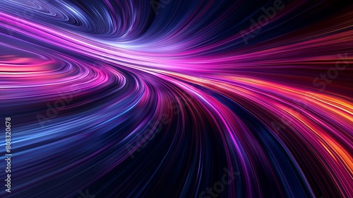 A colorful  swirling line of light that appears to be moving