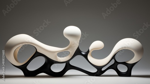 abstract modern sculpture with organic shapes photo