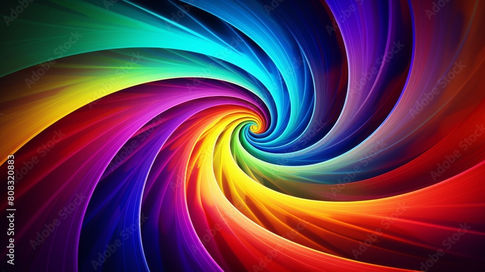 Obraz premium Vibrant Swirling Rainbow Vortex