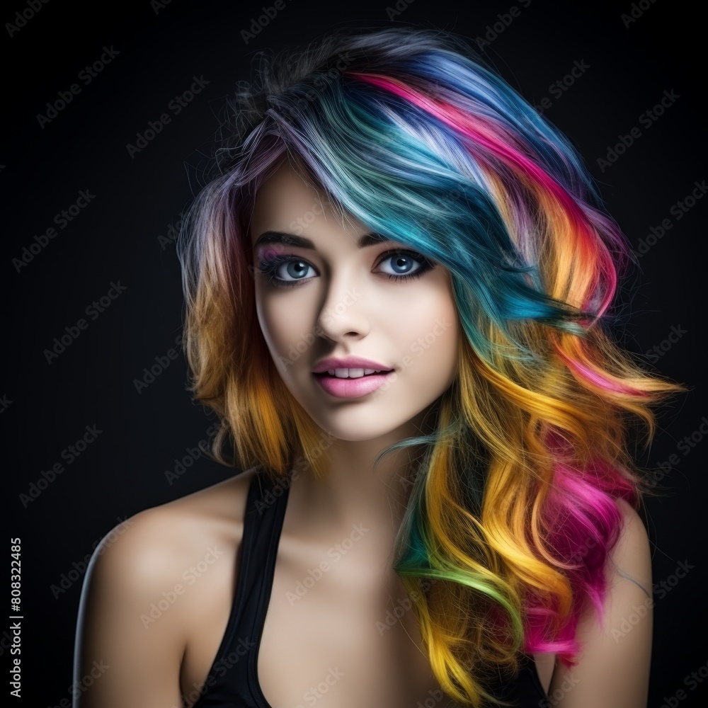 Vibrant and colorful hairstyle