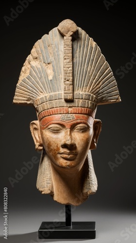 ancient egyptian pharaoh statue head