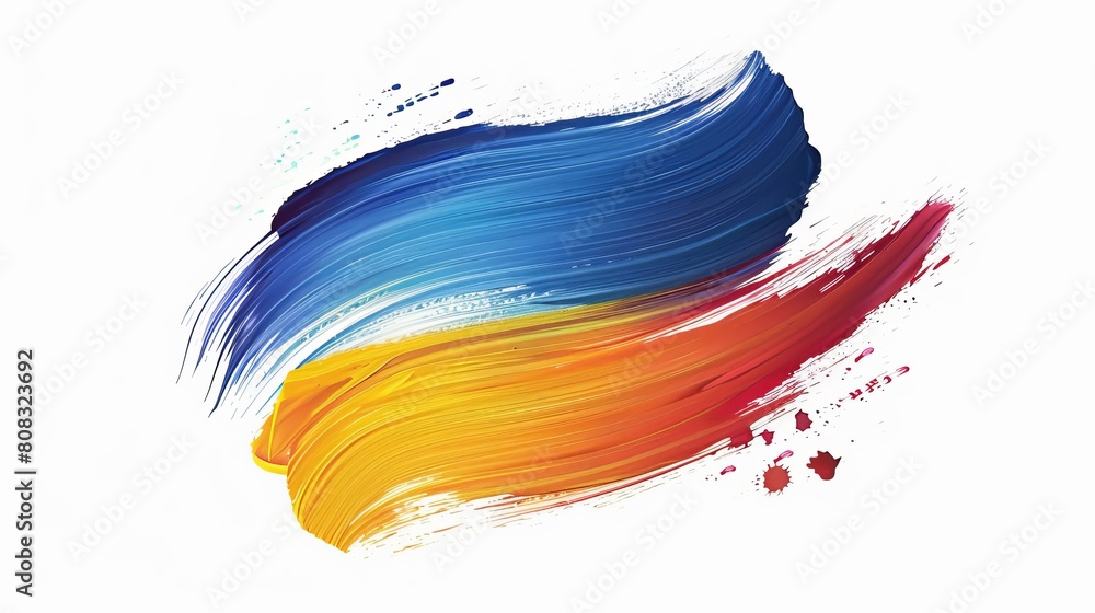A vector illustration showcases a design element resembling a color brushstroke made with oil or acrylic paint. A vector illustration showcases a design element resembling a color brushstroke made with oil or acrylic paint.