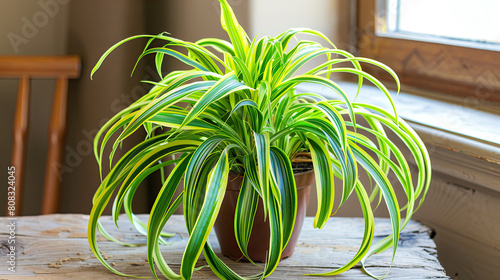 potted spider plant photo