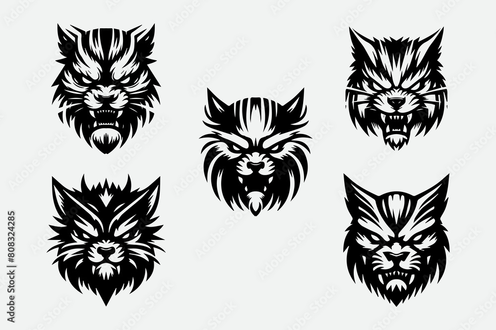 Fototapeta premium Illustration of head cat vector illustration