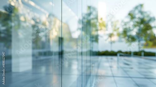 Blurred white abstract glass wall from modern building hyper realistic 
