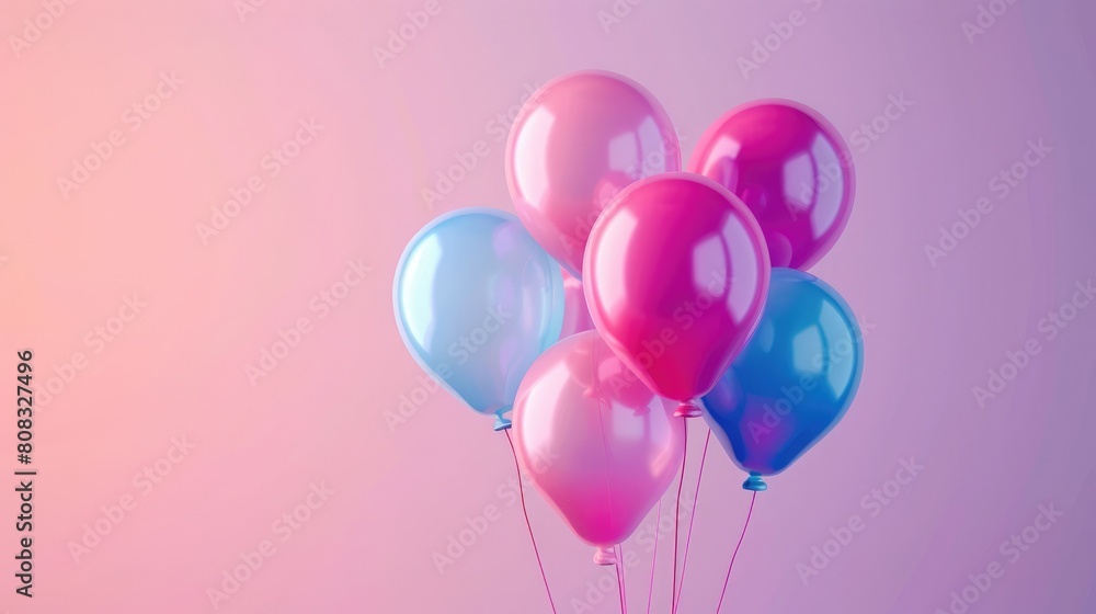 Bunch of bright balloons and space for text again realistic