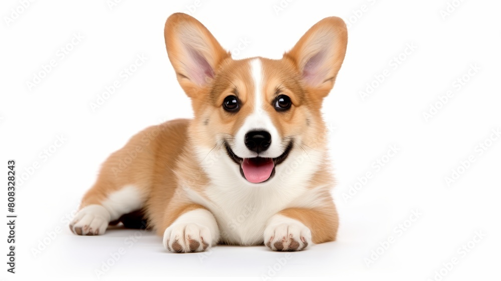 Cute and happy corgi dog